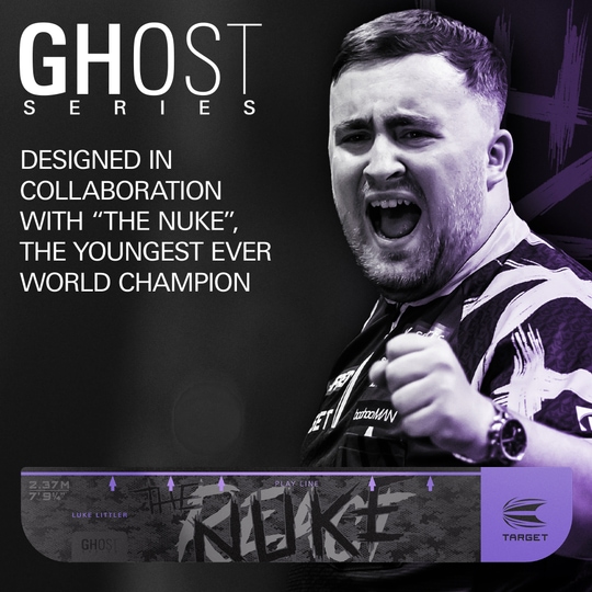 Lina do rzutów do tarczy Ghost-Series Luke Littler Zu sehen ist die Target Throw Line Ghost-Series Luke Littler Abwurflinie. Diese Abwurflinie dient als Markierung für präzises Dartspiel.