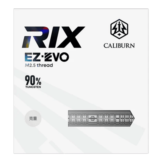 Stalowe lotki Caliburn Rix EZ-EVO R1 Zu sehen sind die Caliburn Rix EZ-EVO R1 Steeldarts. Diese Darts zeichnen sich durch ihr modernes Design und ihre hohe Qualität aus.