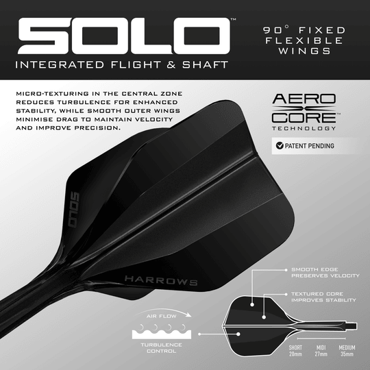 System wału lotniczego Harrows Solo No6 – czarny Dieses Bild zeigt das Harrows Solo No6 Flight-Shaft-System in Schwarz. Das Produkt ist aus einer anderen Position dargestellt.
