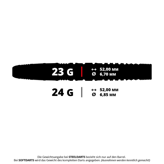 Abbildung eines Target Japan Mizu Series 01 SP Steeldarts. Der Dartpfeil liegt freigestellt auf hellem Hintergrund.