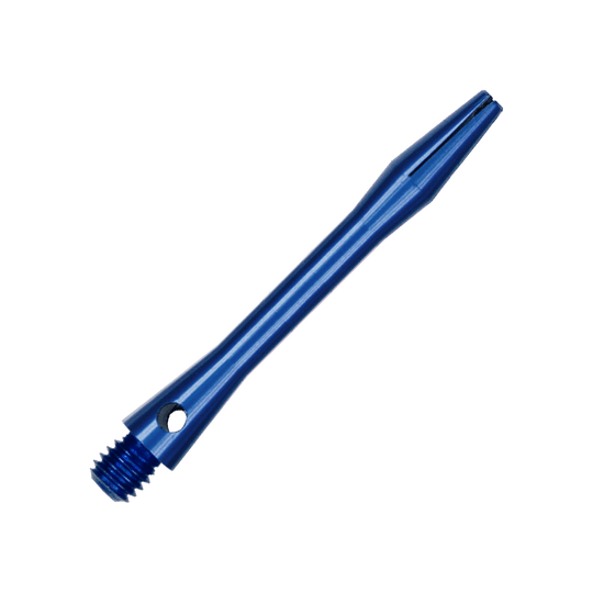 Wałki aluminiowe - niebieskie Ein einzelner blauer Aluminiumschaft ist im Bild zu erkennen. Er ist passend für handelsübliche Dartpfeile.