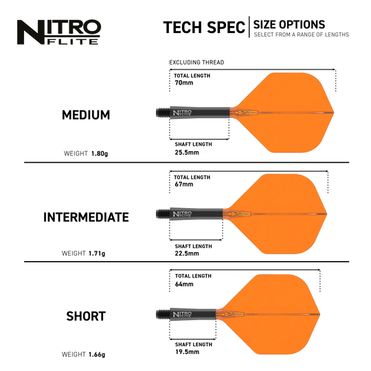 Red Dragon Nitroflite Czarny trzonek Pomarańczowe lotki nr 2 Hier sieht man den Red Dragon Nitroflite Black Shaft Orange Flights No2. Die Kombination aus schwarzem Schaft und orangen Flights ist deutlich zu erkennen.