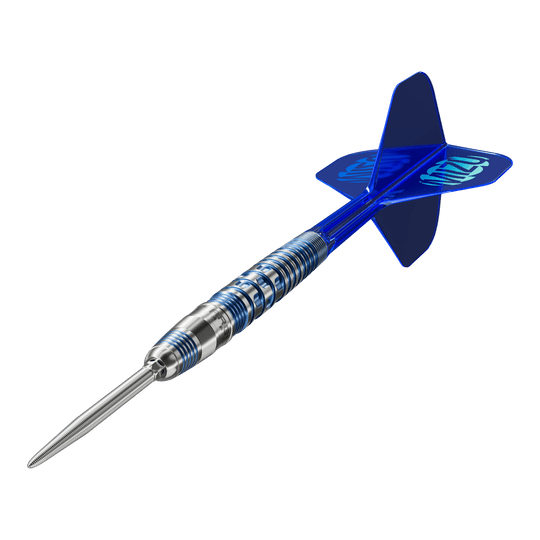 Das Bild zeigt die Target Japan Mizu Series 01 Swiss Point Steeldarts. Sie eignen sich ideal für ambitionierte Dartspieler.