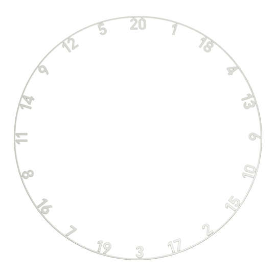 Precyzyjny pierścień z laserowo wycinanym numerem 180 One Piece Das Bild zeigt eine OnePiece Dartboard Zahlenring in Gunmetal Optik mit Lasercut. Der Zahlenring gehört zur Precise180 Serie.