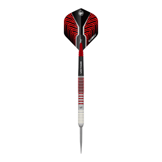 Lotki stalowe Winmau Team 360 Jack Johnson - 24g Auf dem Bild sind die Winmau Team 360 Jack Johnson Steeldarts mit 24g Gewicht zu sehen. Dieses Dart-Set ist beliebt bei erfahrenen Spielern.