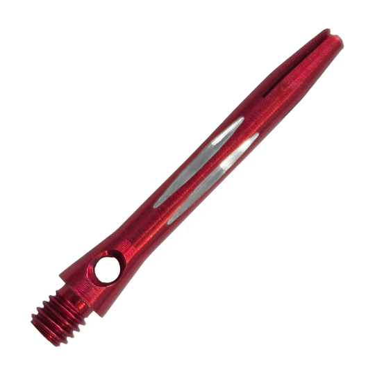 Aluminiowe wałki szlifowane diamentowo - czerwone - 35 mm Zu sehen ist der Diamond Cut Aluminium Shafts - Rot - 35mm. Der Schaft besteht aus rot lackiertem Aluminium und hat ein Diamantschliff-Design.
