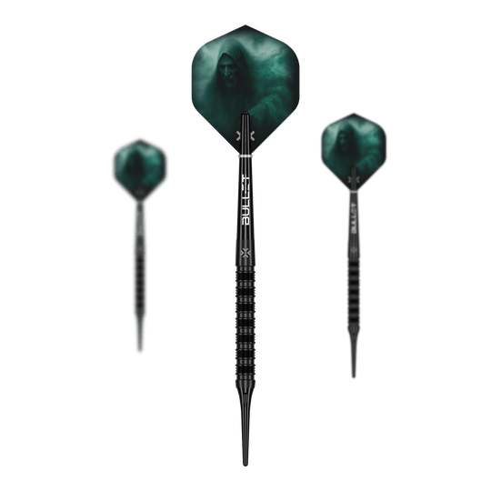 Miękkie lotki Bullet Shadow - 20g Abgebildet ist das Set Bullet Shadow Softdarts - 20g. Die Pfeile sind hochwertig verarbeitet und ideal für das Softdartspiel.