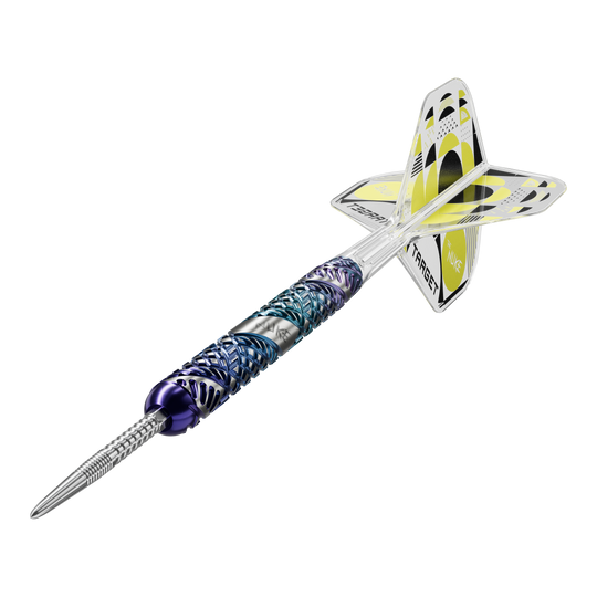 Lotki stalowe Target Luke Littler Edge Swiss Point Das Bild zeigt die Target Luke Littler Egde Swiss Point Steeldarts. Die Darts zeichnen sich durch ein filigranes Design und hochwertige Verarbeitung aus.