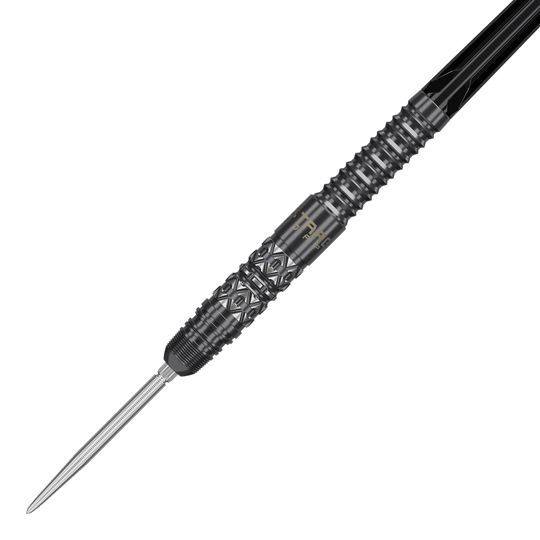 Lotki stalowe Target Japan Black Marque Creed Swiss Point - 23 g Target Japan Black Marque Creed Swiss Point Steeldarts - 23g sind dargestellt. Sie zeichnen sich durch ihre schwarze Optik und das praktische Wechselspitzen-System aus.