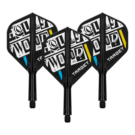 System wałów lotniczych Target K-Flex Chris Dobey No2 Standard Zu sehen ist ein Dart-Flight Set mit der Bezeichnung 'Target K-Flex Chris Dobey No2 Standard Flights 19mm 1Set'. Das Produkt eignet sich für den Austausch an Dartpfeilen.