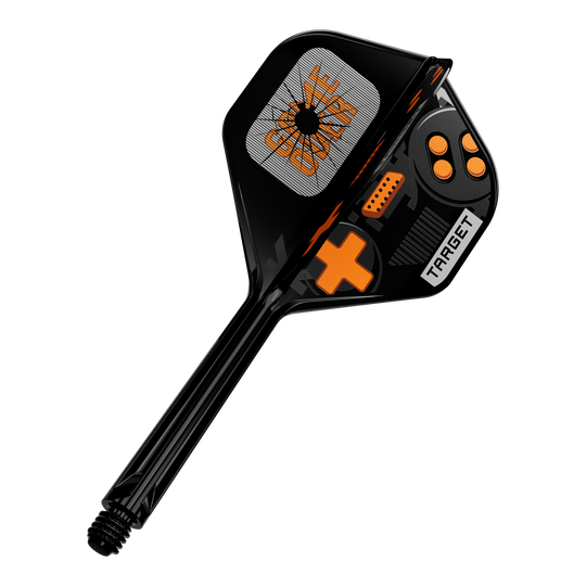 Abgebildet ist ein Produkt mit dem Namen 410581_Target_K-Flex_GameOver_No2_Standard_Flights_33mm_1. Es handelt sich um ein Zubehörteil für Darts, vermutlich ein Dart-Flight.