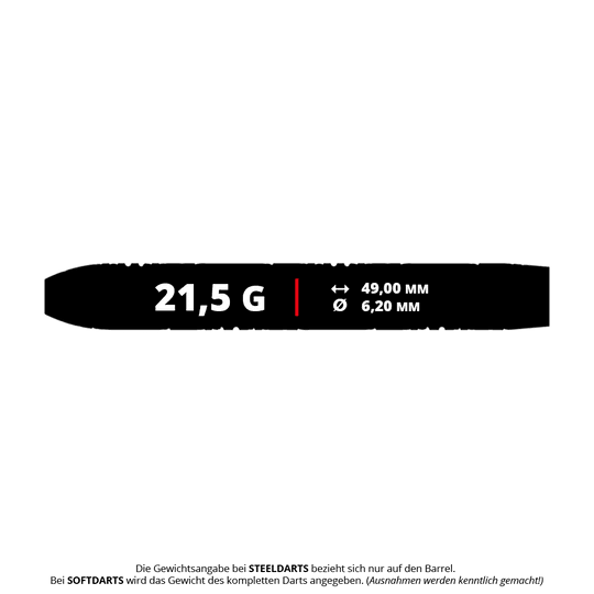 Hier sind die Caliburn Halo H3 Steeldarts mit 21,5g zu erkennen. Die Steeldarts sind einzeln im Bild dargestellt.