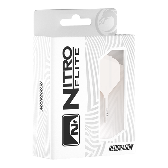 Red Dragon Nitroflite Biały trzonek Białe lotki nr 2 Hier sind die Red Dragon Nitroflite White Shaft White Flights No2 zu sehen. Sie sind für Dartpfeile gedacht und komplett in Weiß gestaltet.