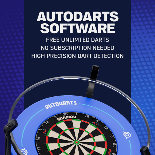 System automatycznego punktowania Autodarts Vantage Das Bild zeigt das Autodarts Vantage Auto-Scoring System. Es handelt sich um ein System zur automatischen Punkteerfassung für Darts.