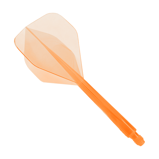 Das Bild zeigt das Produkt "Condor Axe Neon Orange Flight-System Standard". Es handelt sich um ein einteiliges Dart-Flightsystem in leuchtendem Neon-Orange.