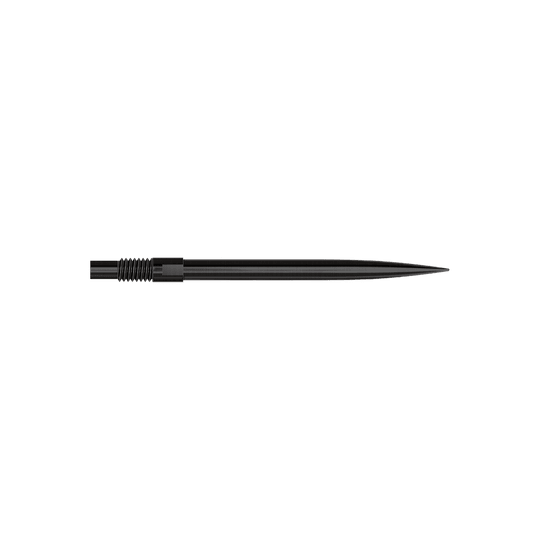 Końcówki do lotek Harrows Quick Point – czarne Das Bild zeigt das Produkt mit dem Namen 'QP23974_Harrows_QuickPoint_Dartspitzen_Schwarz_30mm_2'. Es sind schwarze Dartspitzen abgebildet.