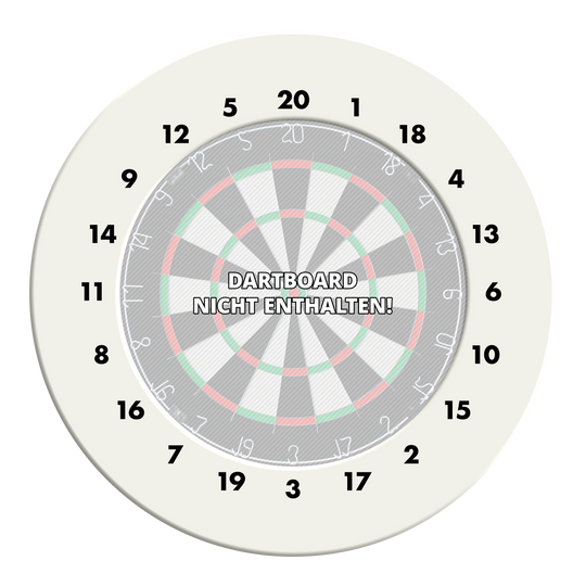Obudowa tarczy do darta HD Numbers – kolory niestandardowe Das Foto zeigt einen weißen Dartboard-Surround ohne Logo. Der Dateiname lautet 'DBS-HDOL-weiss_HD_Zahlen_Dartboard_Surround_Ohne_Logo_Wei_1'.