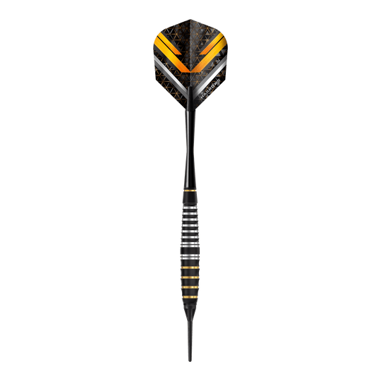 Harrows Vulcan Softdarts Das Bild zeigt die Harrows Vulcan Softdarts aus einer anderen Perspektive. Diese Darts sind speziell für das Softdart-Spiel entwickelt.