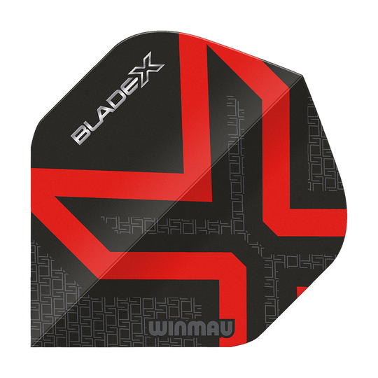 Winmau Prism Delta Blade X Metallic Red No2 Standard Flights Dieses Bild zeigt den Winmau Prism Delta Blade X Metallic Red No2 Standard Flight. Der Flight ist in einer roten Metallic-Optik dargestellt.