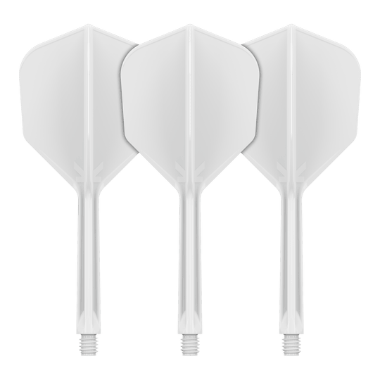System lotu Target K-Flex No6 - biały Dieses Bild zeigt das Flight-System Target K-Flex No6 in Weiß mit einer Länge von 33 mm. Das Produkt dient als Ersatzteil für Dartpfeile.