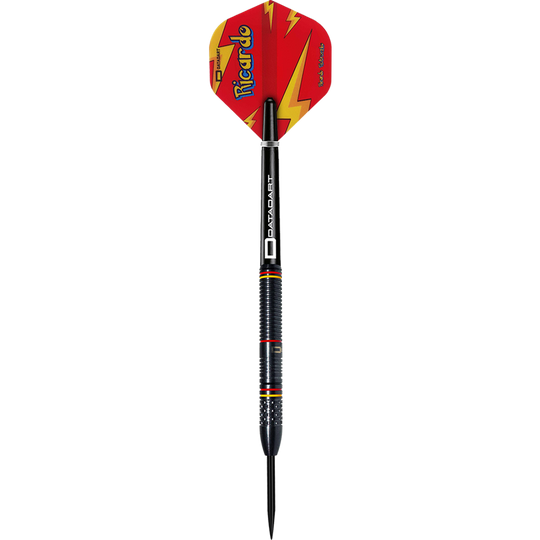 Das Bild zeigt Datadart Ricardo Pietreczko Pikachu Steeldarts. Die Darts sind für das Steeldartspiel geeignet.