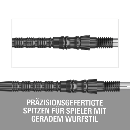 Stalowe groty do lotek Target Signature Swiss Point TRB – czarne Target Signature Swiss Point TRB Steeldartspitzen in Schwarz. Das Foto präsentiert die Dartspitzen detailliert.