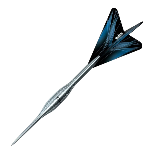 Dies ist eine weitere Ansicht der Caliburn TTD Complete Titanium T2 Silver Steeldarts - 6g. Die silbernen Steeldarts sind für professionelle Dartspieler geeignet.