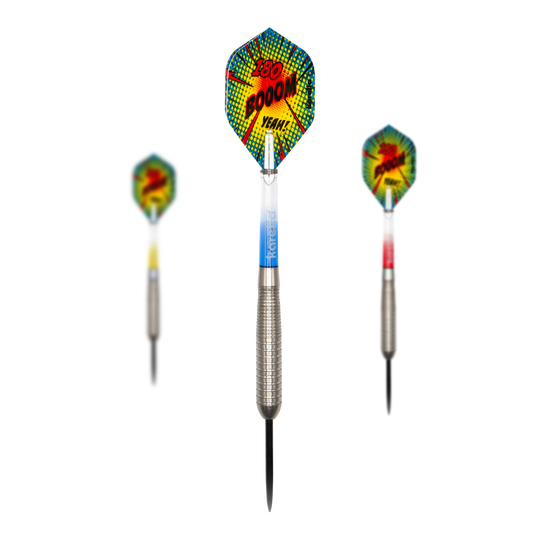 Karella Comic Line CL-4 stalowe lotki - 23g Zu sehen ist ein Set der Karella Comic Line CL-4 Steeldarts - 23g. Das Set eignet sich für Einsteiger und fortgeschrittene Spieler.