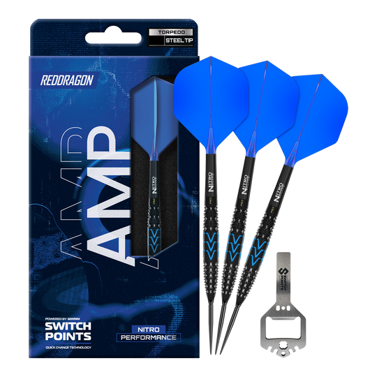 Rzutki stalowe Red Dragon AMP Torpedo Switch Point Auf dem Foto sind die Red Dragon AMP Torpedo Switch Point Steeldarts vollständig abgebildet. Diese Steeldarts sind ideal für Dartspieler und bieten hohe Qualität.