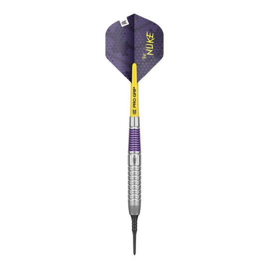 Abgebildet ist ein Target Luke Littler Brass Softdarts mit einem Gewicht von 19g. Der Dartpfeil ist speziell für Softdarts konzipiert.