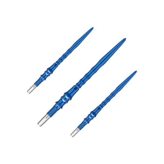 Hier ist ein Set aus blauen Dartspitzen abgebildet. Die Spitzen haben eine Länge von 35 mm.