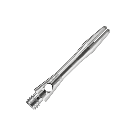 HR369_Harrows_Keramic_Shafts_Gun_Metal_35mm_2 Das Bild zeigt einen Harrows Keramic Shaft in der Farbe Gun Metal. Der Schaft ist aus Metall gefertigt und hat ein glänzendes, silber-graues Aussehen.