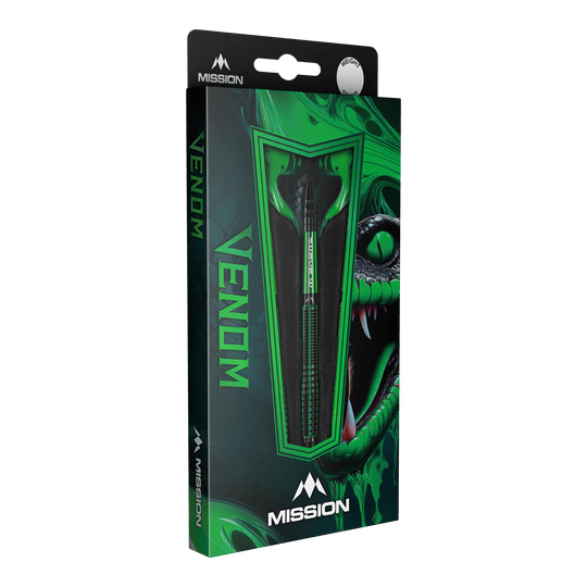Miękkie lotki Mission Venom - 20g Das Produkt Mission Venom Softdarts - 20g ist im Bild hervorgehoben. Die Darts sind klassisch geformt.