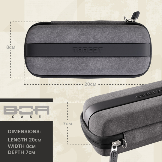 Etui na lotki Target BOA Dieses Bild zeigt das Target BOA Dartcase Grau Hellgrau aus der Seitenansicht. Das Dartcase ist für sicheren Transport von Darts ausgelegt.