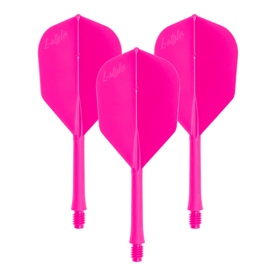 Loty BarFlights w stylu L 2BA L3 - 260 Das Bild zeigt einen Dart-Flug in Neon-Pink. Gezeigt wird der Artikel 'LSF-905_L-Style_BarFlight_NeonPink_1Set'.
