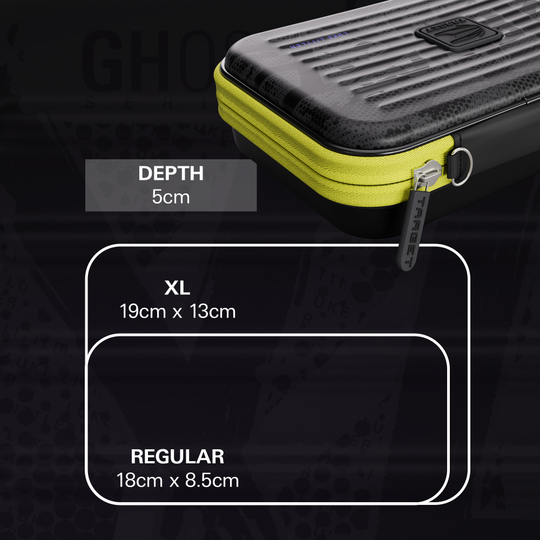 Zu sehen ist das Takoma XL Ghost Series Luke Littler Dartcase. Dieses Dartcase bietet Platz für Zubehör und schützt die Darts.