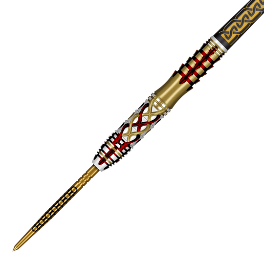Lotki stalowe Shot Goths Alaric Turbo Point - 23 g Auf dem Bild sind Shot Goths Alaric Turbo Point Steeldarts mit einem Gewicht von 23g zu sehen. Diese Darts sind ideal für den Einsatz am Steeldartboard.