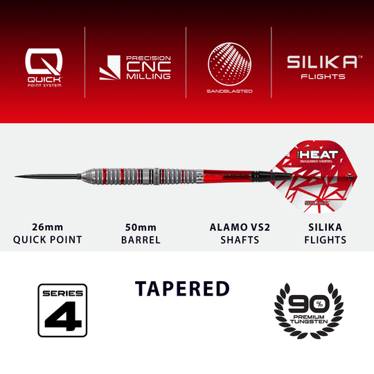 Stalowe lotki Harrow's Damon Heta Series 4 Quick Point Dieses Bild zeigt die Harrows Damon Heta Series 4 Quick Point Steeldarts. Sie sind für den Gebrauch beim Steeldartspiel konzipiert.