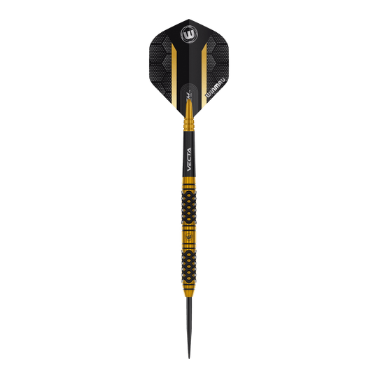Rzutki stalowe Winmau Team 360 Bradley Van Der Velden - 22g Das Bild zeigt die Winmau Team 360 Bradley Van Der Velden Steeldarts mit einem Gewicht von 22 Gramm. Die Darts sind für Präzision und professionelle Spieler konzipiert.