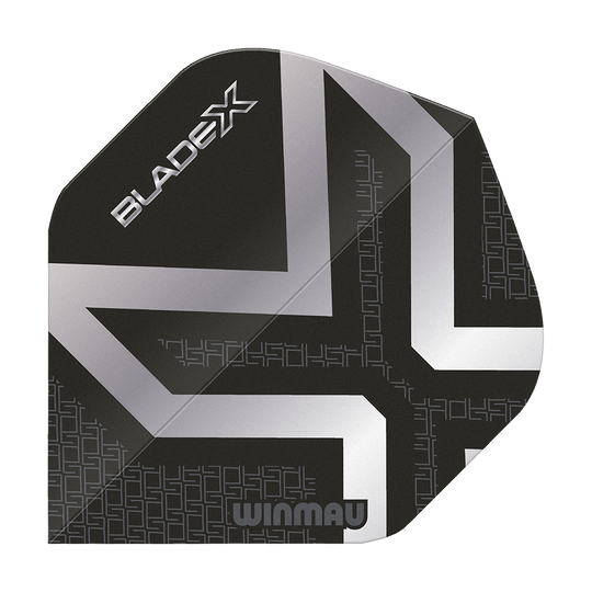 Winmau Prism Delta Blade X Metallic Silver No2 Standardowe lotki Dies ist ein Winmau Prism Delta Blade X Metallic Silver No2 Standard Flight. Das Bild zeigt das Produkt in silberner Farbe.