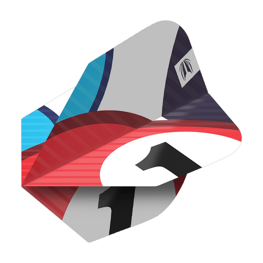 337217_Target_ProUltra_3Sets_Chicane_Blue_No6_Flights_2 Dieses Bild zeigt die Target Pro Ultra Chicane Blue No6 Flights, die in drei Sets erhältlich sind. Die Flights haben ein modernes Design mit blauen, roten und weißen Farbakzenten.