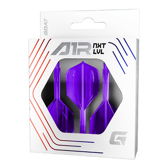 Das Bild zeigt das GOAT A1R No6 Flight-Shaft-System in Neon Lila. Das Produkt eignet sich bestens als Dart-Zubehör.
