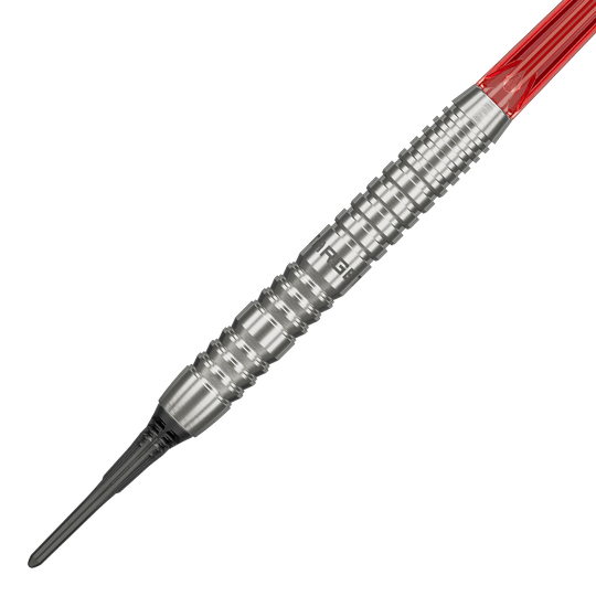 Grupa docelowa O 12 miękkich rzutek Abgebildet ist das Target Group O 12 Softdarts Set. Die Darts werden aus einer anderen Ansicht gezeigt.