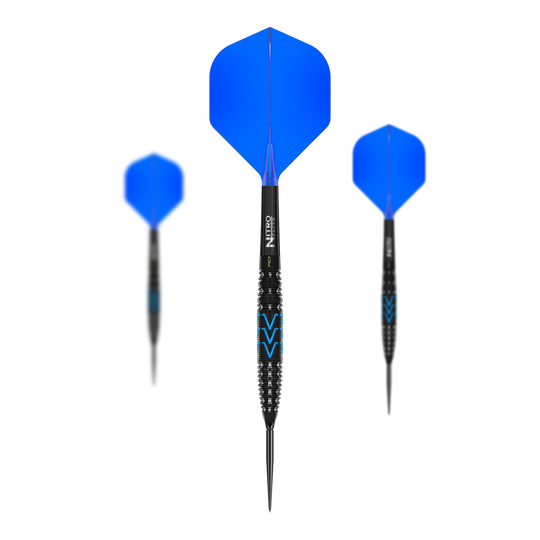 Das Bild zeigt ein Set der Red Dragon AMP Torpedo Switch Point Steeldarts. Es handelt sich um ein komplettes Dart-Set für Profis und Einsteiger.