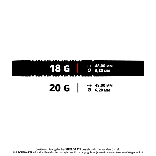 Targetuj w miękkie rzutki Raymond Van Barneveld GEN6 Ein Bild von Softdarts. Dies ist das Modell Target Raymond Van Barneveld GEN6 mit 18 Gramm.