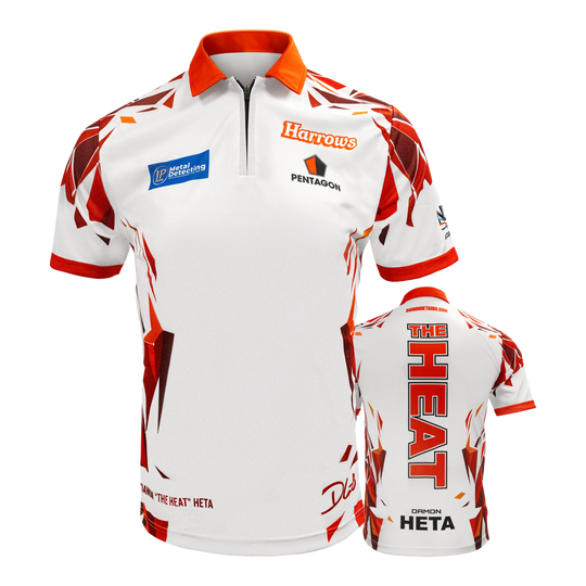 Dies ist das Harrows Damon Heta Playershirt. Das Produkt ist ein Dartspielertrikot.