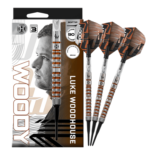 Harrow's Luke Woodhouse Series 3 Soft Darts - 18g Abbildung der Harrows Luke Woodhouse Series 3 Softdarts - 18g. Die Darts werden vollständig dargestellt.