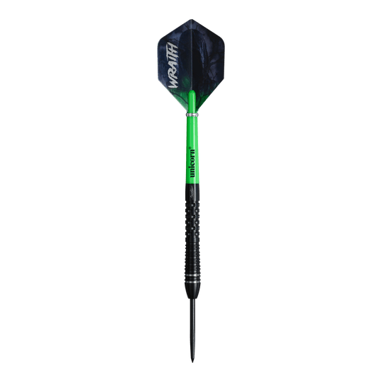 Abgebildet ist das Produkt Unicorn Wraith Gary Anderson Phase 6 Steeldarts. Die Steeldarts sind für professionelle Dartspieler geeignet.