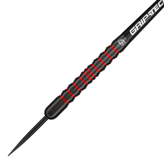 Zu sehen sind die GOAT Podium Black Steeldarts. Sie sind besonders für erfahrene Dartspieler geeignet.