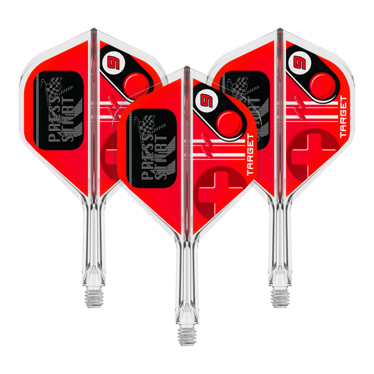 Target K-Flex Press Start No2 Standardowe przeloty Auf dem Bild ist ein Set Flights für Darts mit dem Namen 410585 Target K-Flex PressStart No2 Standard 19mm zu erkennen. Es ist ein Produkt zur Ausstattung von Dartpfeilen.